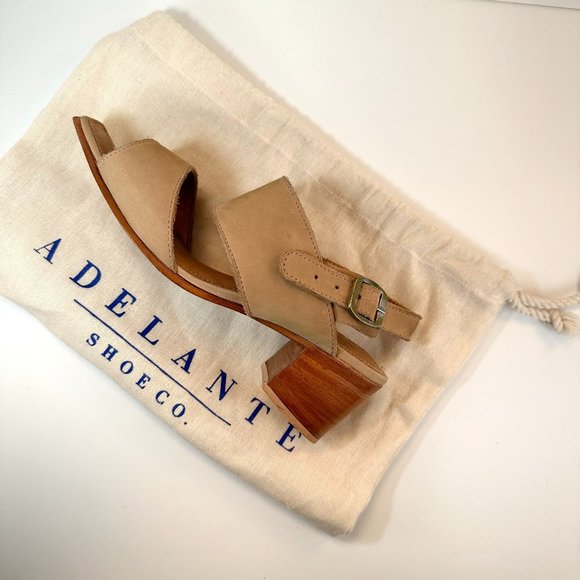 Adelante The Serena Heeled Sandal in Oatmeal, Size 8 - Picture 16 of 16